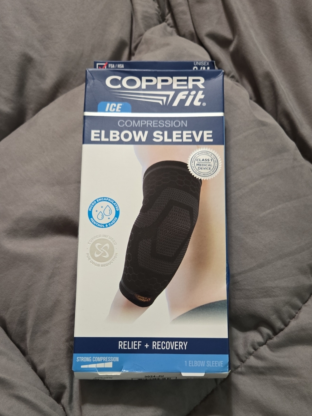 Copper Fit Ice Compression Elbow Sleeve - Black